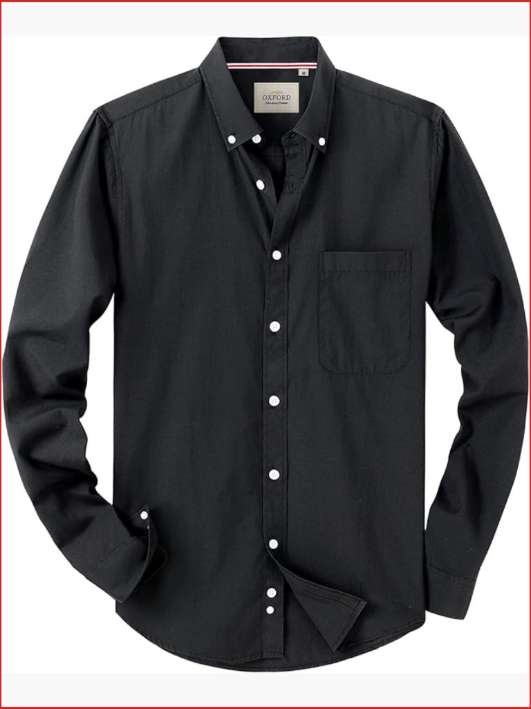 Cotton Oxford Button Down Shirt Long Sleeve Dress Shirt